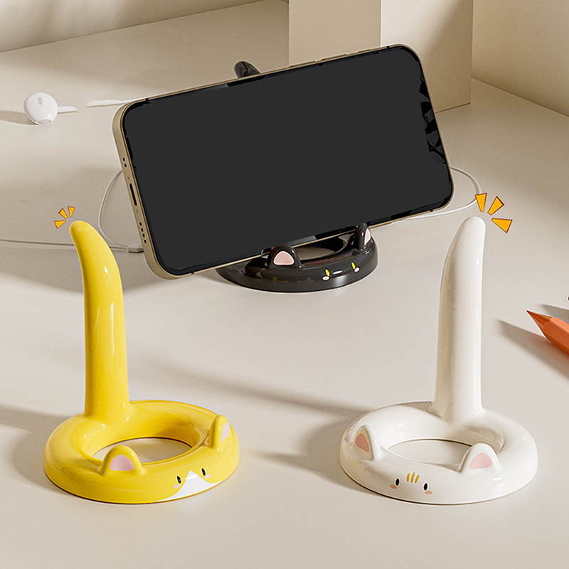 Desk Setup Decor - Soporte para teléfono móvil con forma
