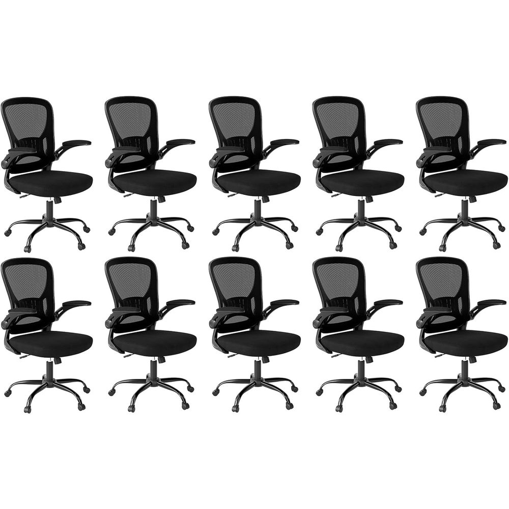 Desk Setup Black And Wood - Juego de sillas de oficina o
