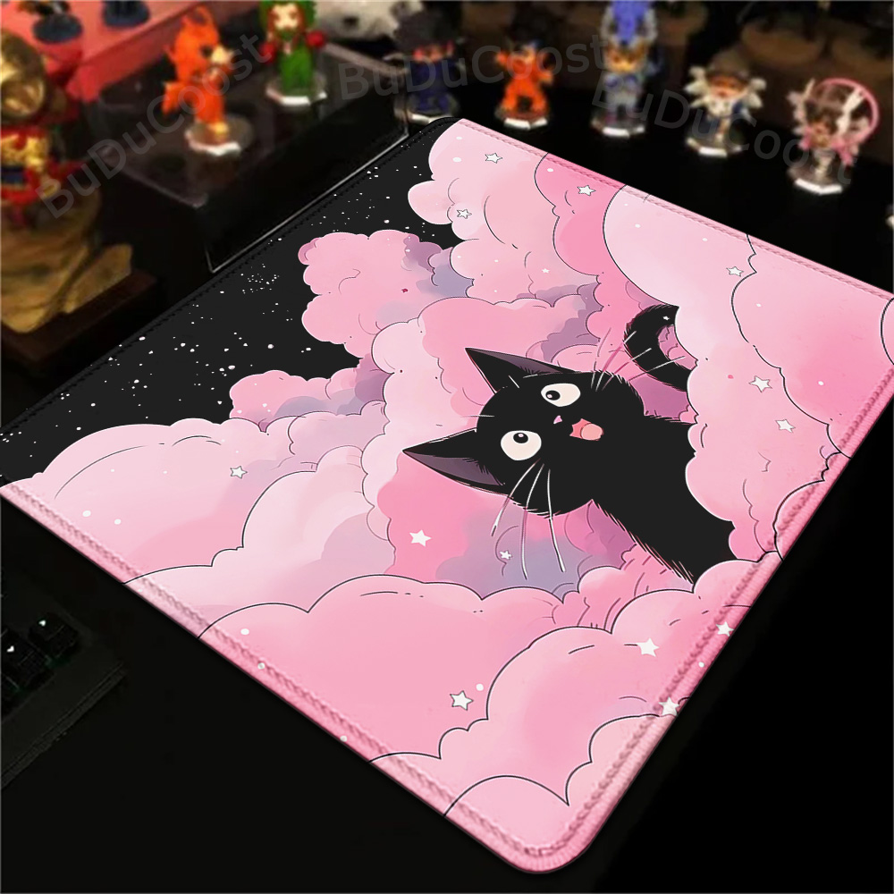 Desk Setup Pink - Alfombra pequeña de 18x22cm, teclado con