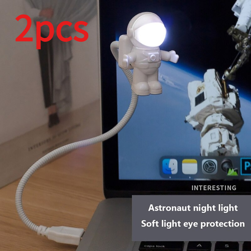 Led Desk Light Usb - 2 Lámparas Nocturnas USB de Astronauta