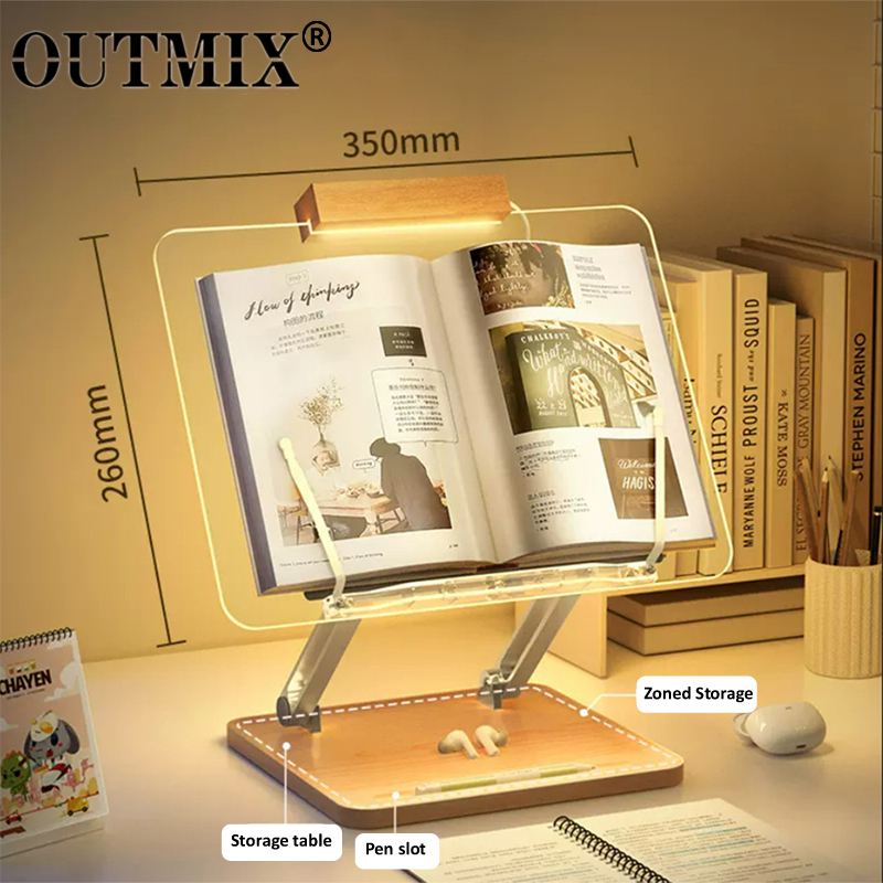 Desk Setup Pink - Soporte de lectura de madera con