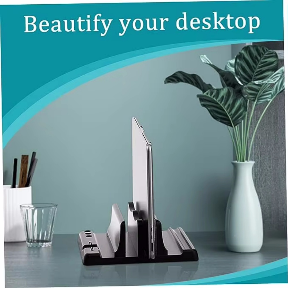 Desk Setup Pink - Soporte Vertical Ajustable para Laptop, Organizador