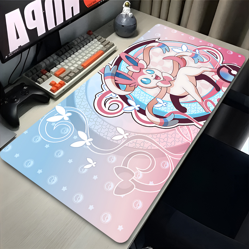 Desk Setup Pink - Alfombrilla de ratón grande rosa, bonita,