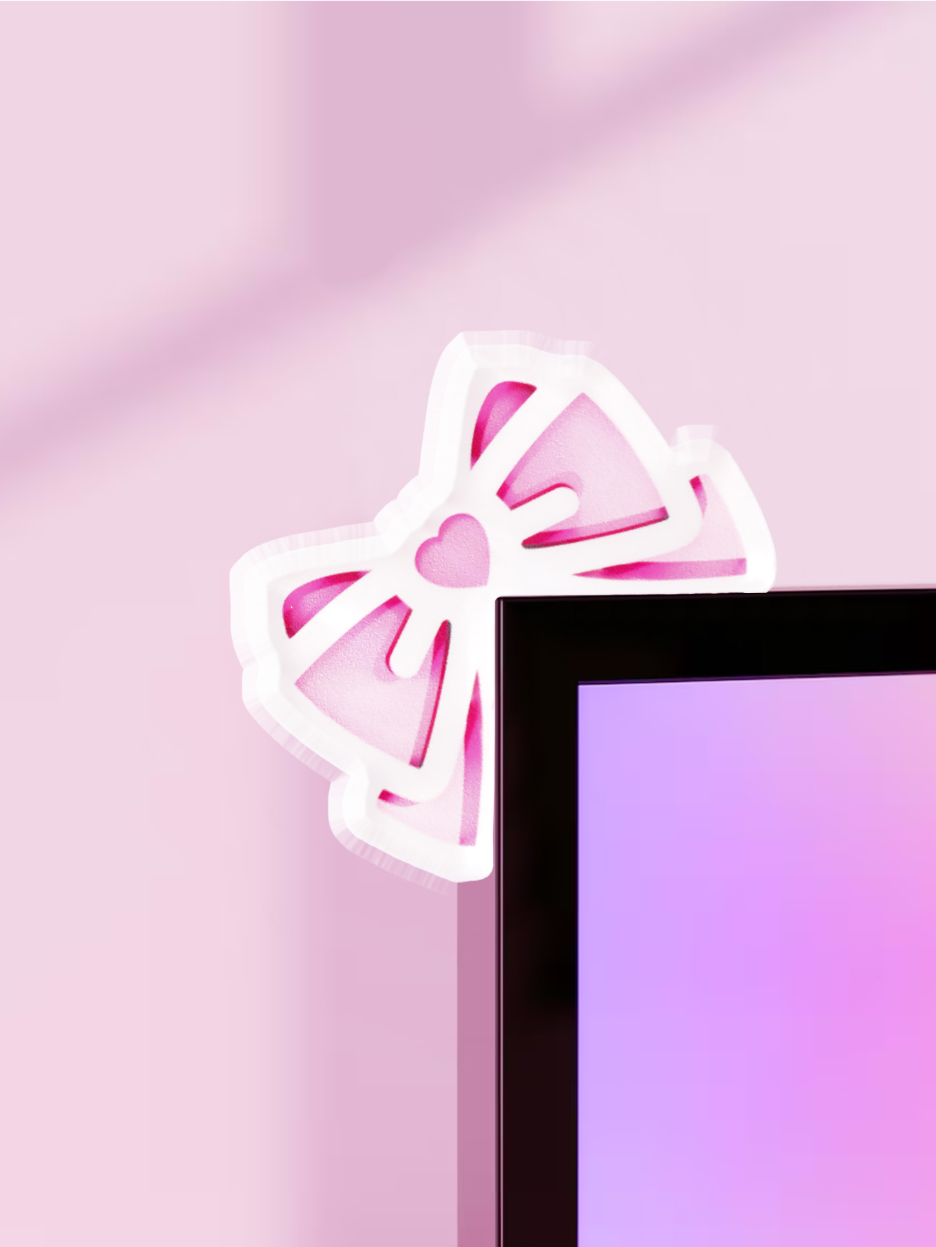 Desk Setup Pink - Decoración de Monitor de arco Kawaii,