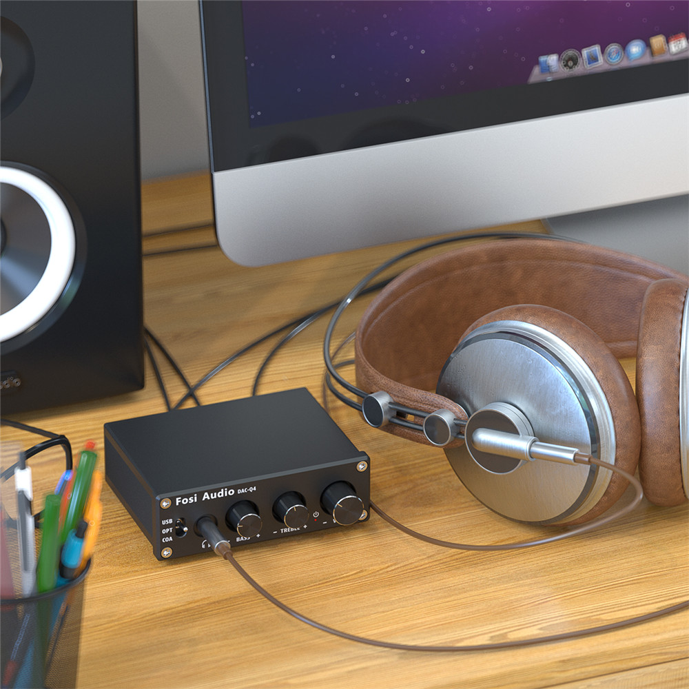 Fosi Audio Q4 Mini estéreo USB - Desk Setup Speakers reseña y precio