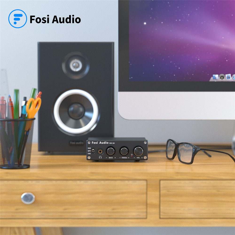 Fosi Audio Q4 Mini estéreo USB - Desk Setup Speakers reseña y precio