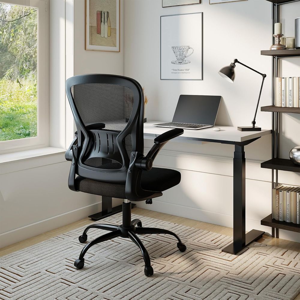 Juego de sillas de oficina o 1 - Desk Setup Black And Wood reseña y precio