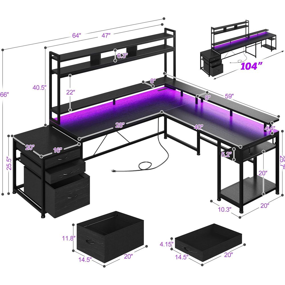 Escritorio para Juegos en Form - Desk Setup Black And Wood reseña y precio
