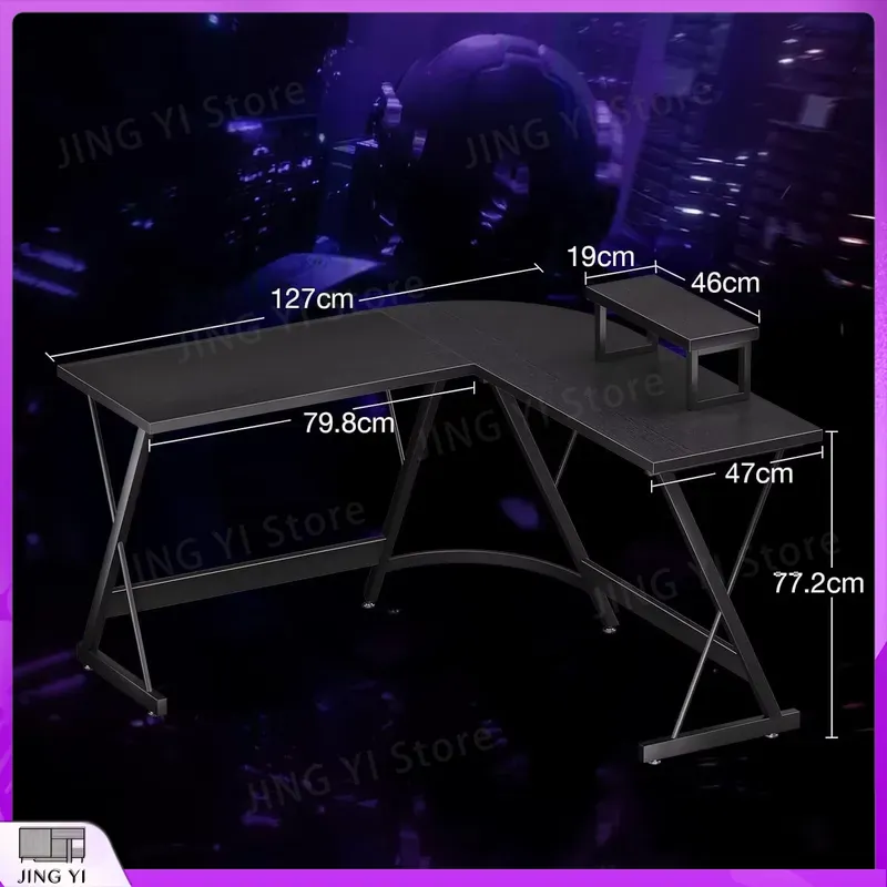 Escritorio para Juegos en Form - Desk Setup Black And Wood reseña y precio