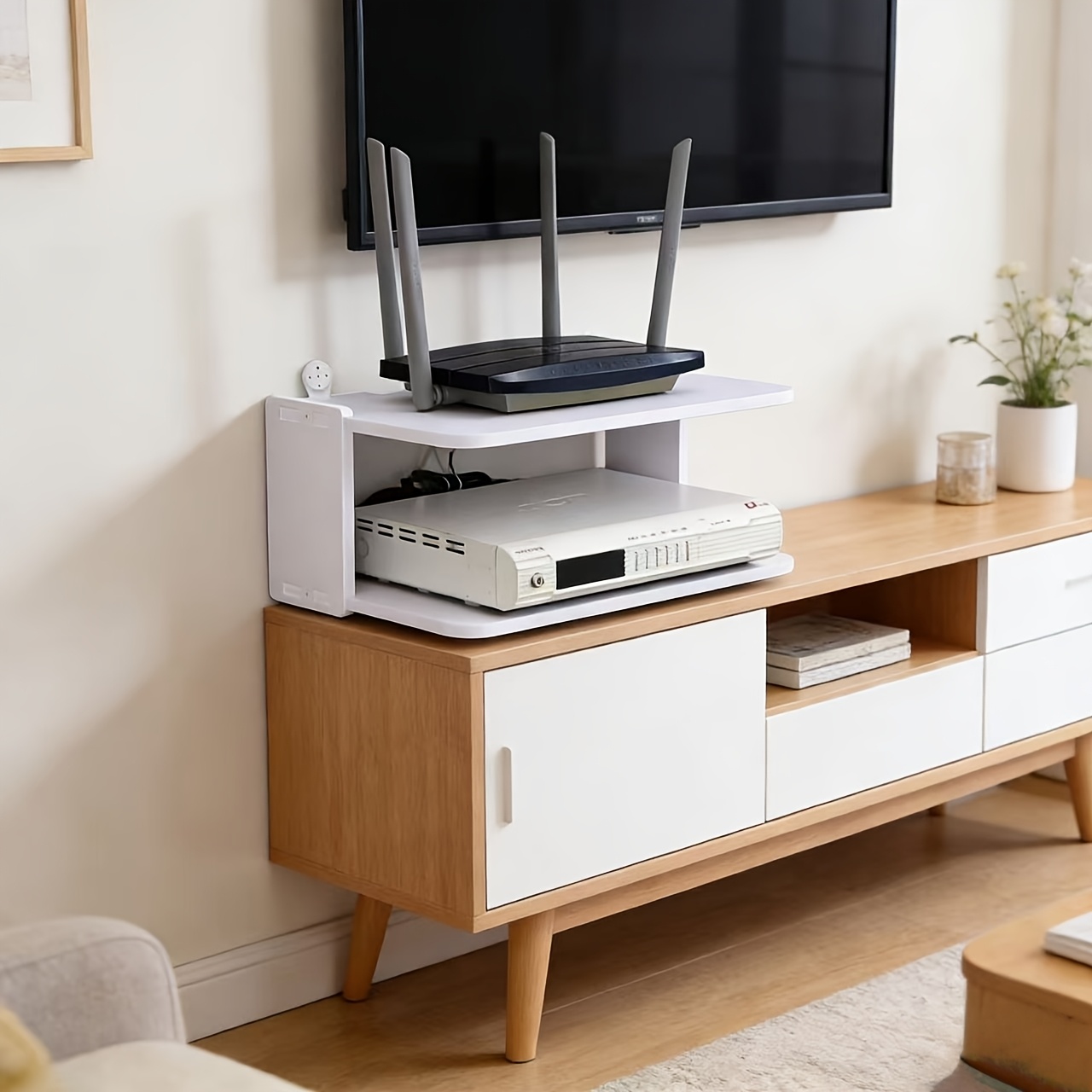 Estante organizador de cables  - Desk Setup With Tv reseña y precio