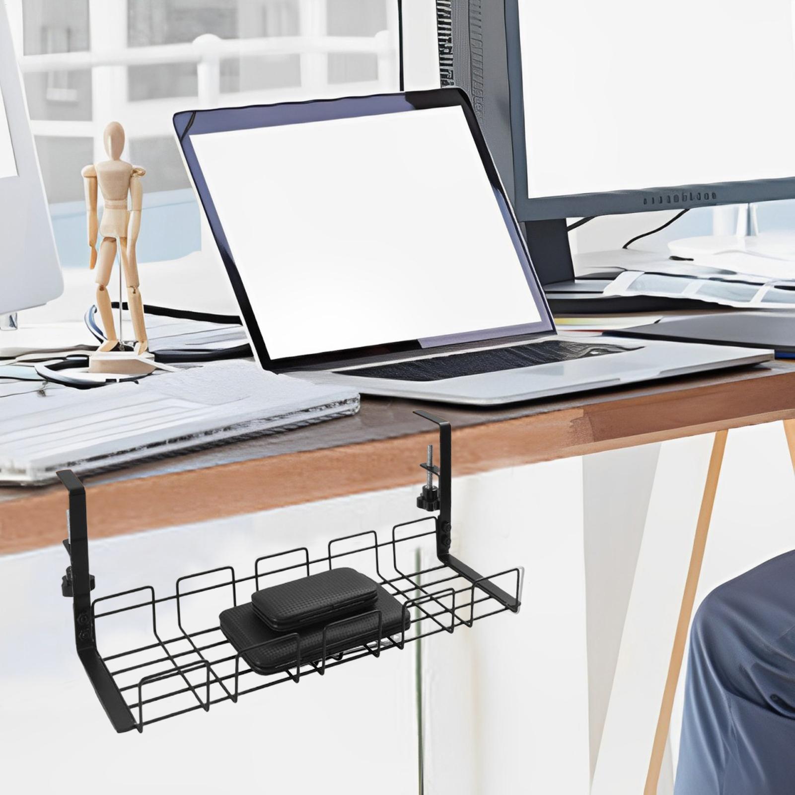Gestión de cables debajo del e - Desk Setup Studio reseña y precio