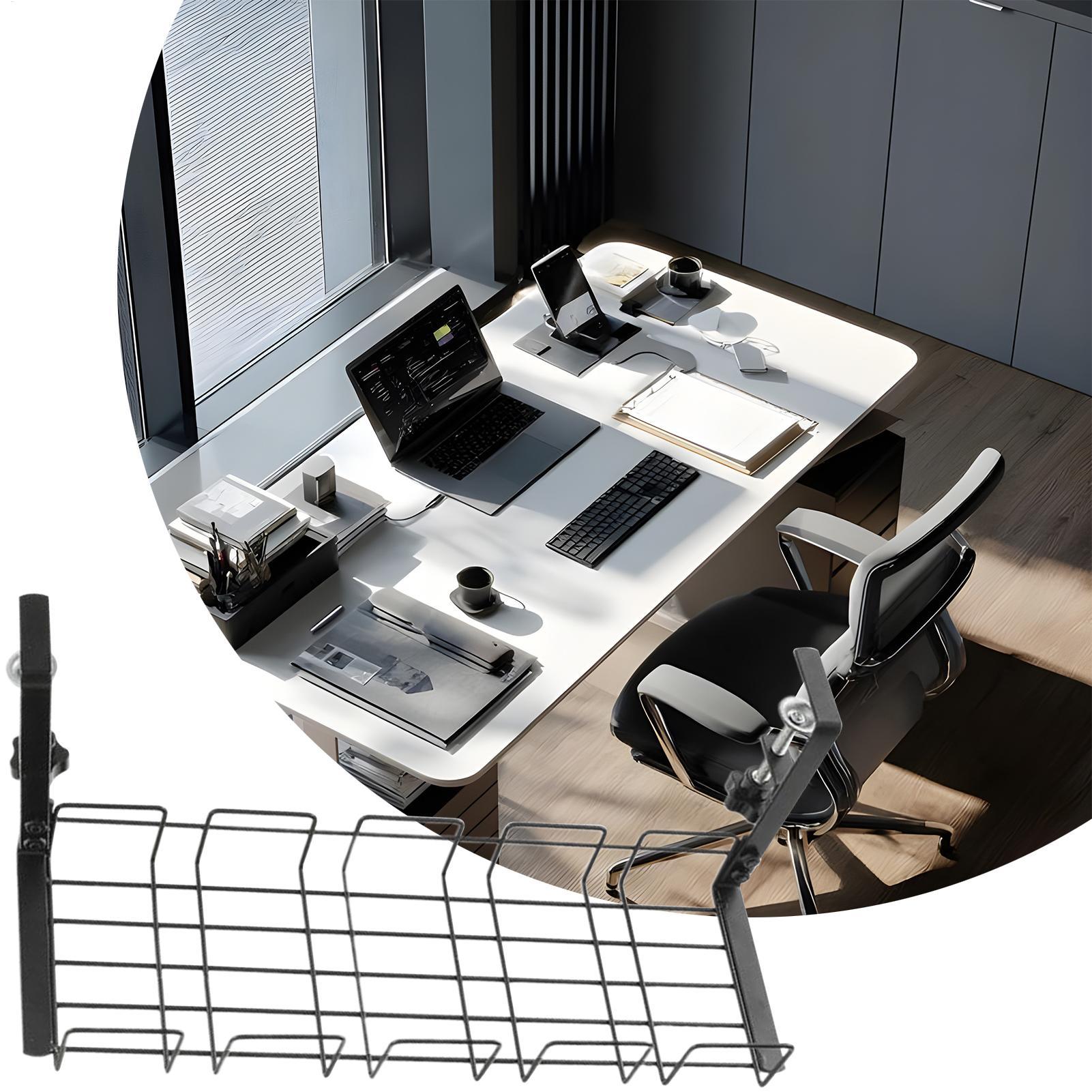 Gestión de cables debajo del e - Desk Setup Studio reseña y precio
