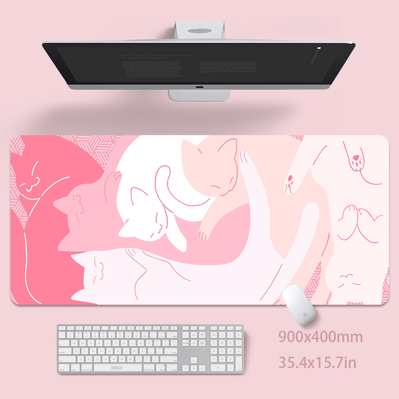 Alfombrilla de ratón grande co - Desk Setup Pink reseña y precio